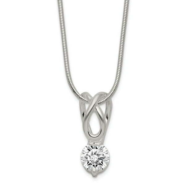 Roy Rose Jewelry Sterling Silver with CZ Necklace 18 Length Roy Rose Jewelry Sterling Silver with CZ Necklace 18 Length